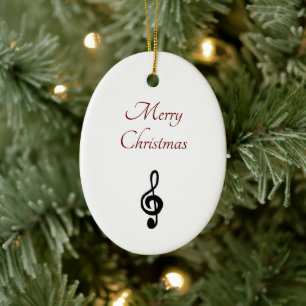 Musikalische Weihnachtsschlösser Clef Symbol Typog Keramik Ornament