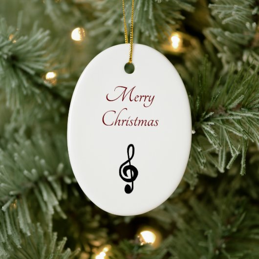 Musikalische Weihnachtsschlösser Clef Symbol Typog Keramik Ornament (Baum)