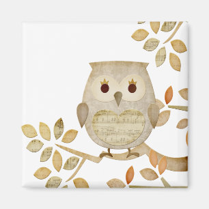 Musikalischer Baum-Eulen-Magnet Magnet