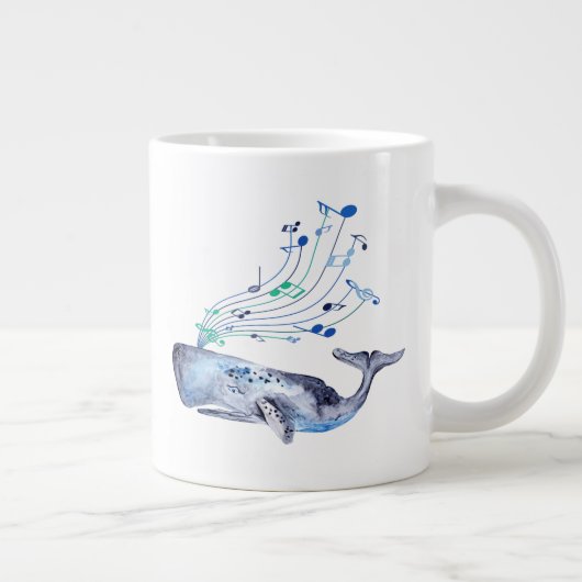 Musikalischer Blauwal Jumbo-Tasse (Rechts)