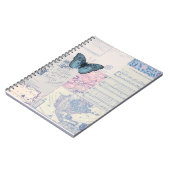 Musikalischer Butterfly in Blue und White Notebook Notizblock (Linke Seite)