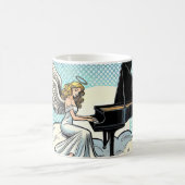 Musikalischer Engel am Klavier Kaffeetasse (Mittel)