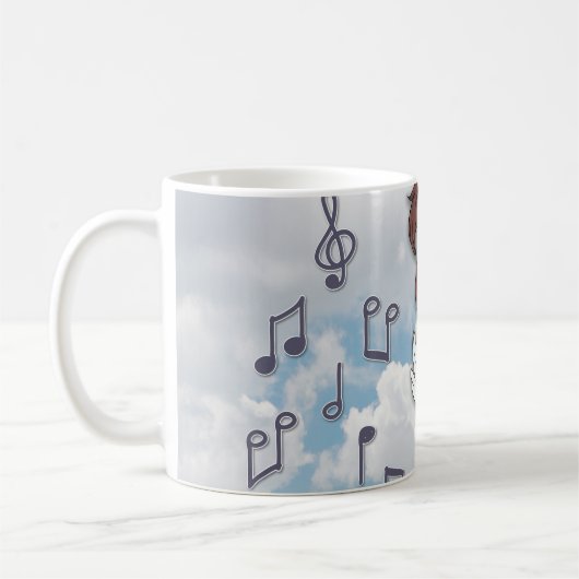 Musikalischer Engel Comic mit Flöte Kaffeetasse (Links)