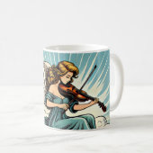 Musikalischer Engel mit Violine Kaffeetasse (VorderseiteRechts)