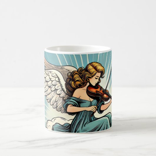 Musikalischer Engel mit Violine Kaffeetasse (Mittel)