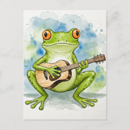 Musikalischer Frosch Wasserfarbenkarte für Postübe Postkarte
