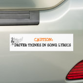 Musikalischer Geistesfahrer Warnschild - Lustiges  Autoaufkleber (Auf Auto)