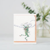 Musikalischer Grasshopper Violine Postkarte (Stehend Vorderseite)