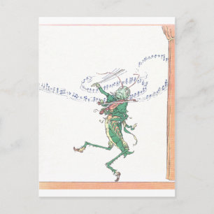Musikalischer Grasshopper Violine Postkarte