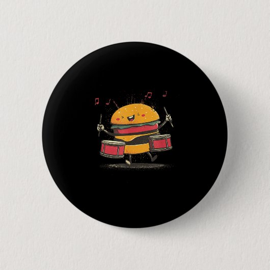 Musikalischer Hamburger mit Trommeln für Burger-Li Button (Vorderseite)