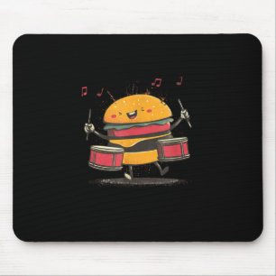 Musikalischer Hamburger mit Trommeln für Burger-Li Mousepad