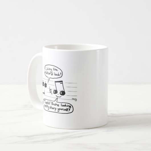 Musikalischer Humor-Cartoon Kaffeetasse (Vorderseite Links)