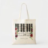 musikalischer Klavierflorname Tragetasche (Vorne)