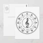 Musikalischer Kreis der Fünftel Postkarte (Vorne/Hinten)