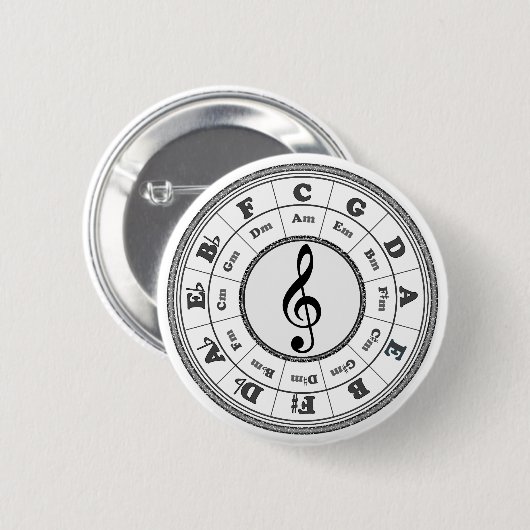 Musikalischer Kreis von Fünfteln Button (Vorne & Hinten)