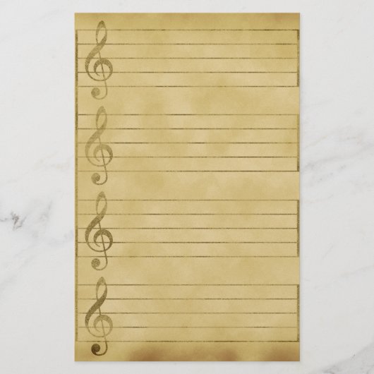 Musikalischer Personaldreifacher Briefpapier (Vorderseite)