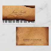 Musikalischer Vintager Piano-Lehrer Visitenkarte (Vorne/Hinten)