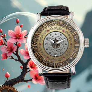 Musikalischer Zirkel von Fifths, Vintag, Steampunk Armbanduhr