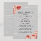 Musikalisches Brautparty Elegante Flora Einladung (Vorne/Hinten)