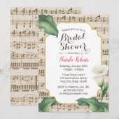 Musikalisches Brautparty Vintag Lily Blume Einladung (Vorne/Hinten)