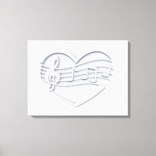 Musikalisches Herz Leinwanddruck