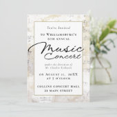 Musikalisches Konzert Einladung Elegantes Gold (Stehend Vorderseite)