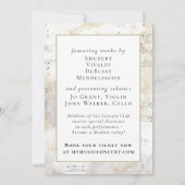 Musikalisches Konzert Einladung Elegantes Gold (Rückseite)