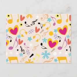 Musikalisches Muster in Abstrakt Postkarte