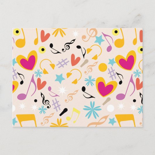 Musikalisches Muster in Abstrakt Postkarte (Vorderseite)