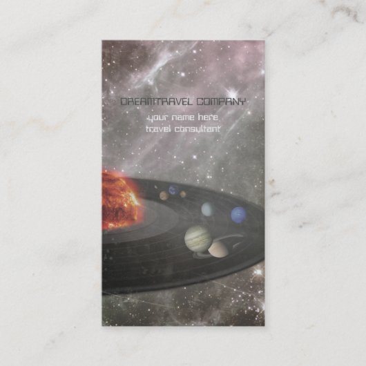 Musikalisches, mystisches, magisches Reisebüro Visitenkarte (Vorderseite)