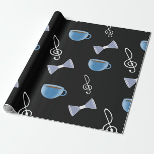 Musikalisches Party, eine Tasse Kaffee, Schmetterl Geschenkpapier