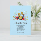 musikalisches Party Gitarre Drum Set musikalisch d Dankeskarte (Stehend Vorderseite)