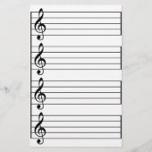 Musikalisches Personal-Höhengclef-Schwarzweiss Briefpapier (Vorderseite)