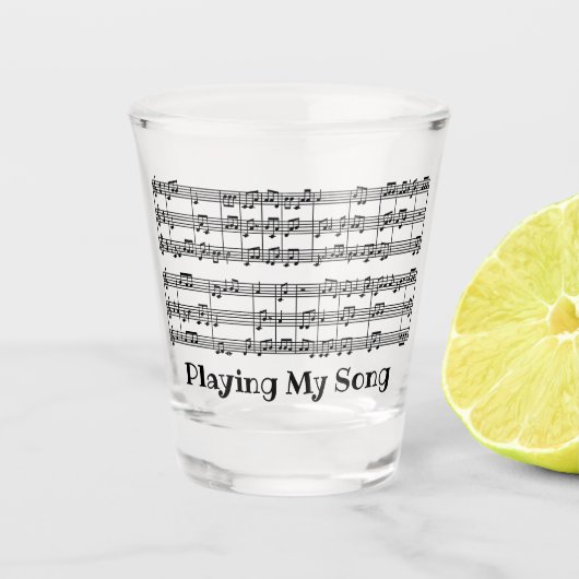 Musikalisches Score Design Shot Glass Schnapsglas (Vorderseite)