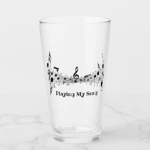 Musikalisches Score Design Trinkglas Glas