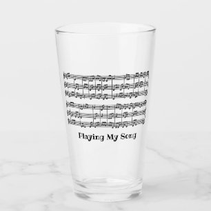 Musikalisches Score Design Trinkglas Glas