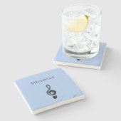 Musikalisches Simple Treble Clef Niedliches Niedli Steinuntersetzer (Seitenansicht)