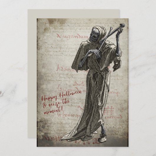 Musikalisches SterbeHalloween Feiertagskarte (Vorne/Hinten)