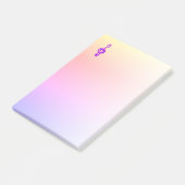 Musikalisches Symbol Lila Treble Clef Ombre Pink Post-it Klebezettel (angewinkelt)