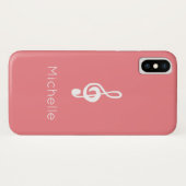 Musikalisches Symbol Treble Clef Pink Case-Mate iPhone Hülle (Rückseite (Horizontal))
