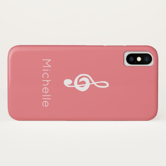 Musikalisches Symbol Treble Clef Pink Case-Mate iPhone Hülle (Rückseite (Horizontal))