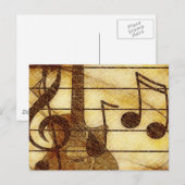 Musikalisches Thema mit Gitarre Postkarte (Vorne/Hinten)