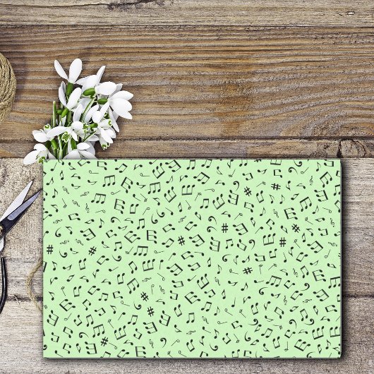 Musikalisches Thema Verschiedene Schwarze Musiknot Seidenpapier