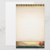 musikalisches Vintage-Piano-Schreibwarendesign Briefpapier (Vorne/Hinten)