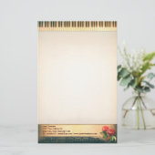 musikalisches Vintage-Piano-Schreibwarendesign Briefpapier (Stehend Vorderseite)