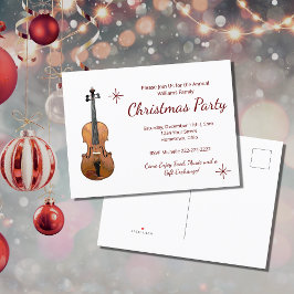 Musikalisches Weihnachtsfest Party Elegante Violin Einladungspostkarte