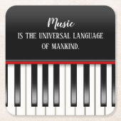 Musikangebot auf Klaviertasten Rechteckiger Pappuntersetzer (Vorderseite)