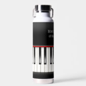 Musikangebot auf Klaviertasten Trinkflasche (Vorne)