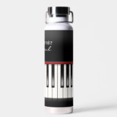 Musikangebot auf Klaviertasten Trinkflasche (Rückseite)