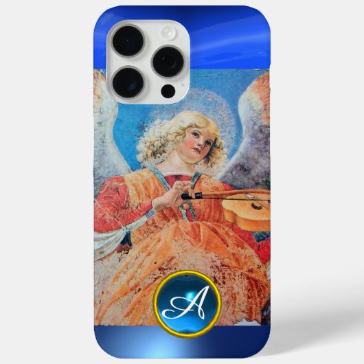 MUSIKANGEL, Blaue Saphir-Gemstone-Monogramm Case-Mate iPhone Hülle (Rückseite)